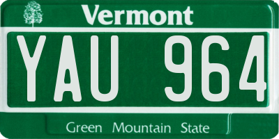 VT license plate YAU964