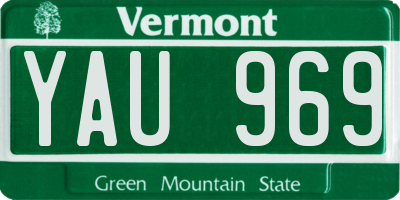 VT license plate YAU969