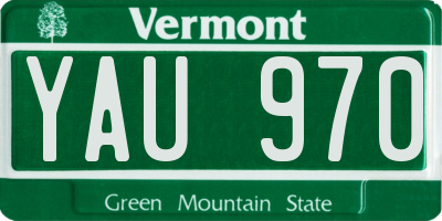 VT license plate YAU970