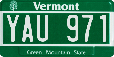 VT license plate YAU971