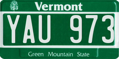 VT license plate YAU973