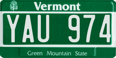 VT license plate YAU974