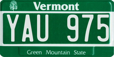 VT license plate YAU975