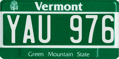 VT license plate YAU976