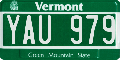 VT license plate YAU979