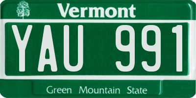 VT license plate YAU991