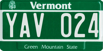 VT license plate YAV024