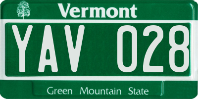 VT license plate YAV028