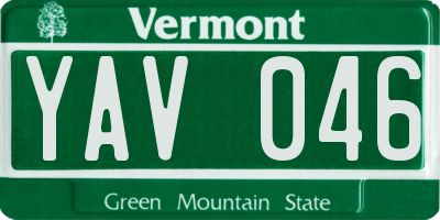 VT license plate YAV046