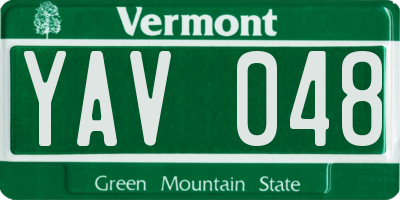 VT license plate YAV048