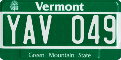 VT license plate YAV049