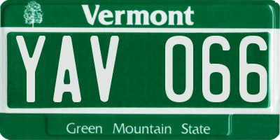 VT license plate YAV066