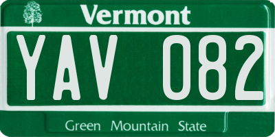 VT license plate YAV082
