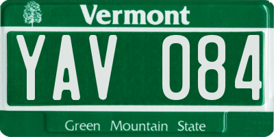 VT license plate YAV084