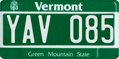 VT license plate YAV085