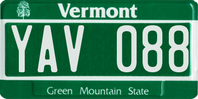 VT license plate YAV088