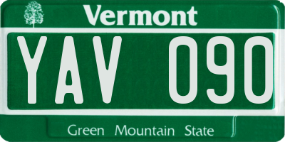 VT license plate YAV090