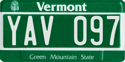 VT license plate YAV097