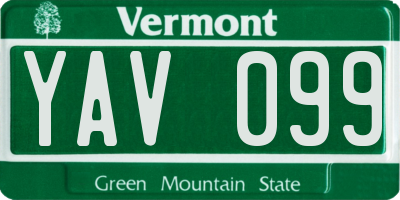 VT license plate YAV099