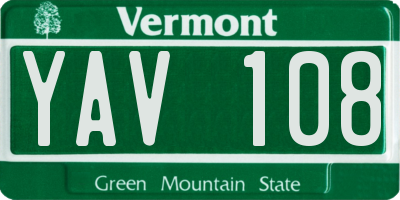 VT license plate YAV108