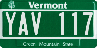 VT license plate YAV117