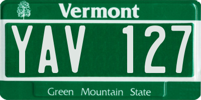 VT license plate YAV127