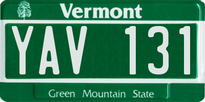 VT license plate YAV131