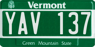 VT license plate YAV137