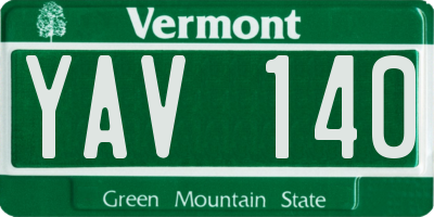 VT license plate YAV140