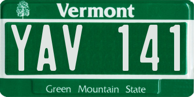 VT license plate YAV141