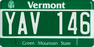 VT license plate YAV146