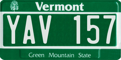 VT license plate YAV157