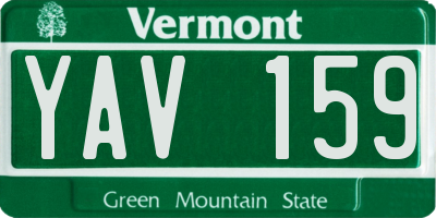 VT license plate YAV159