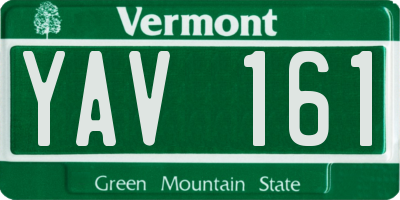VT license plate YAV161