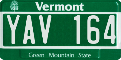 VT license plate YAV164