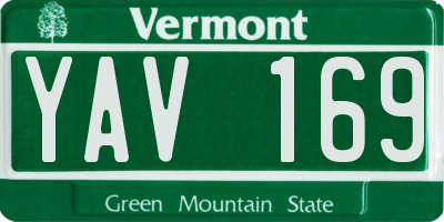 VT license plate YAV169