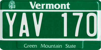 VT license plate YAV170
