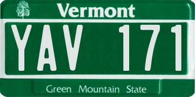 VT license plate YAV171