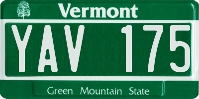 VT license plate YAV175