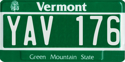 VT license plate YAV176