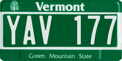 VT license plate YAV177