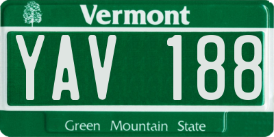 VT license plate YAV188