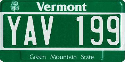 VT license plate YAV199