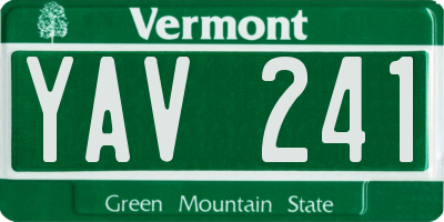 VT license plate YAV241