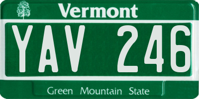 VT license plate YAV246