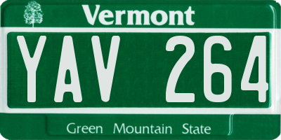 VT license plate YAV264