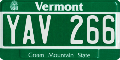 VT license plate YAV266