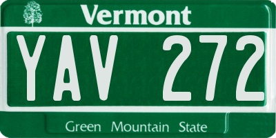 VT license plate YAV272