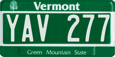 VT license plate YAV277