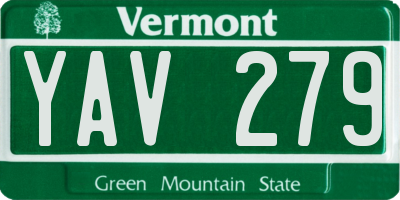 VT license plate YAV279